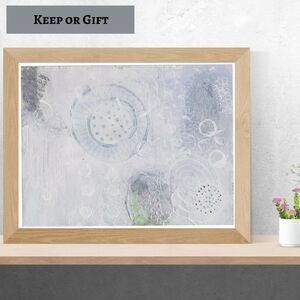 Original abstract art painting soft colors, textural on paper - smaller sized